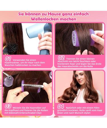 Aulese 30-Piece Curlers Set - Heatless Large Curling Winder Self-Adhering Velcro Hair Rollers with Clips for Professional Styling - Perfect for Gorgeous Curls! - Buy Online on GoSupps.com