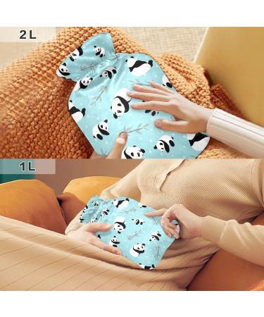 Cartoon Panda Bear Hot Water Bottle with Cover | 2L Heat Bottle for Pain Relief & Warm Compress - Hand & Foot Warmer - Buy Online on GoSupps.com