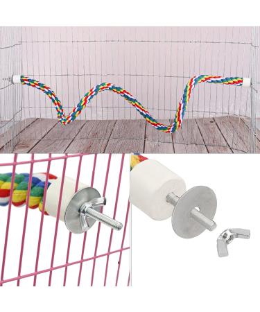 Bird Perch Rope Toy for Parrot/Parakeet/Cockatiel - Comfy Colorful 41.3 Inch Bungee with Metal Nuts - Buy Online on GoSupps.com