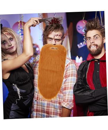 Healvian barbe artificielle moustache Halloween faux boucl faire la f te barbu Noir costume de barbe adulte barbe de costume fausse barbe ornements de barbe pour hommes chiffon Gris Brun - Buy Online on GoSupps.com