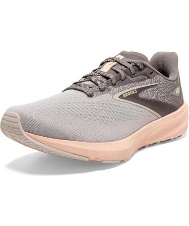 Brooks Women’s Launch 10 Neutral Running Shoe - Grey/Crystal Grey/Pale Peach - Size 8.5
