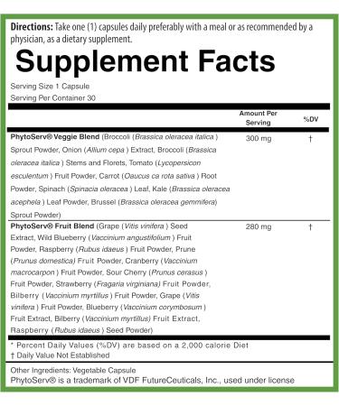 PURE Greens & Reds Capsules Phytoserv Fruit & Veggie Blend 30 Capsules 30-Day Supply Premium Wellness Supplement - Buy Online on GoSupps.com