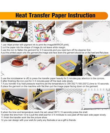 30 Sheets Heat Transfer Paper for White/Light Fabric 8.3 x 11.7 - T Shirt Iron-on Transfer Paper - Inkjet Printers - Washable, No Cracking or Fading - Buy Online on GoSupps.com
