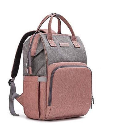 Diaper Bag Backpack Nappy Bag Upsimples Baby Bags for Mom and Dad Maternity Diaper Bag with USB Charging Port Stroller Straps Thermal Pockets,Water Resistant, Pink Grey