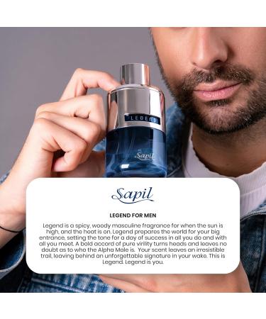 Sapil Legend perfume for Men - Long-lasting Spray for Men Fragrance (100ml) | Spicy Woody Perfume for Men | Daily Arabic Cologne from Dubai | Enticing Scent for Confident Men - Buy Online on GoSupps.com