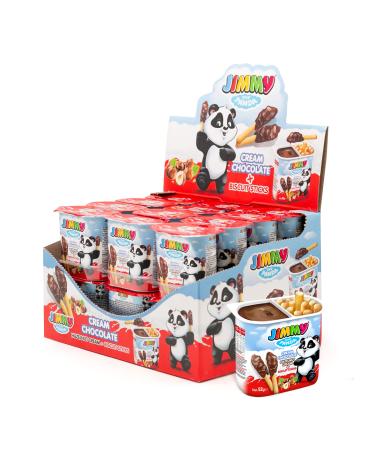 Chocolate Hazelnut Spread with Biscuit Sticks Jimmy The Panda, 1.8 Ounces, Snack Pack 24 Count