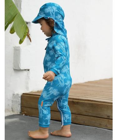 weVSwe Baby Boy Swimsuit UPF 50+ Sun Protection Rash Guard Swimwear | Green Leaves | 0-3 Years - Buy Online on GoSupps.com