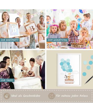 Mia F lice Safari Guest Picture with White Wooden Frame | Baby Shower Birthday & Baptism Gift Decoration for Girls - Buy Online on GoSupps.com