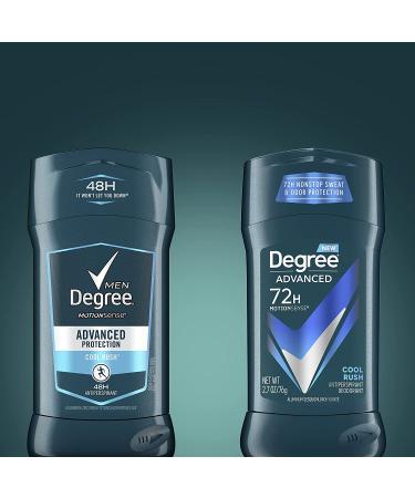 Degree Men Advanced Protection Antiperspirant Deodorant 72-Hour Sweat and Odor Protection 2.7 oz Pack of 4 Cool Rush with MotionSense Technology - Buy Online on GoSupps.com