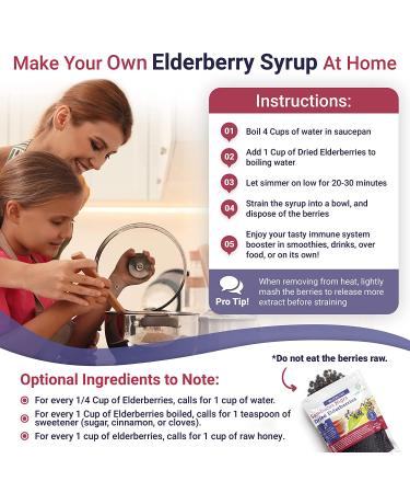 Dried Elderberries 1lb Bulk - Wildcrafted, Non-GMO, Immune System Support - Black Elderberry Syrup, Gummies, Tea & More - Buy Online on GoSupps.com