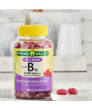 Spring Valley B12 Vitamins 5000 mcg 120 Jelly Beans - Energy Support - Fusion Shop Store Exclusive - Buy Online on GoSupps.com