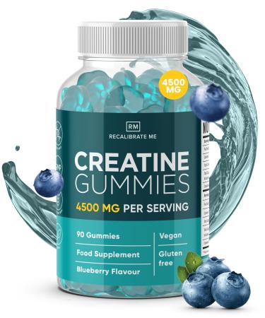 RM Creatine Gummies 4500mg - 90 Chewable Pre Workout Gummies (Blueberry Flavour) - Creatine Monohydrate Gummies - Creatine Preworkout Gym Supplement for Men & Women - Vegan & Gluten Free