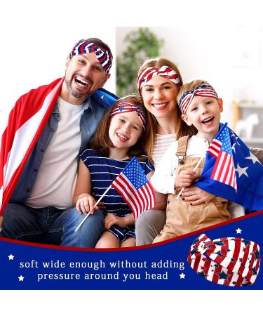Patriotic American Flag Headband Set - 20 Pcs 4th of July Twisted Hair Bands for Women - USA Bandanas Stretchy Head Wraps for Independence Day Yoga & Running - Buy Online on GoSupps.com