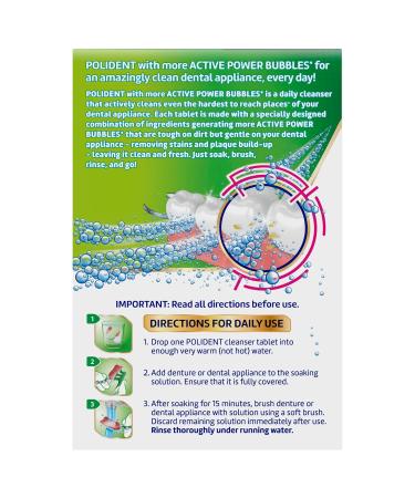 Polident Smokers Antibacterial Dental Appliance Cleanser Tablets 90 Count - Buy Online on GoSupps.com