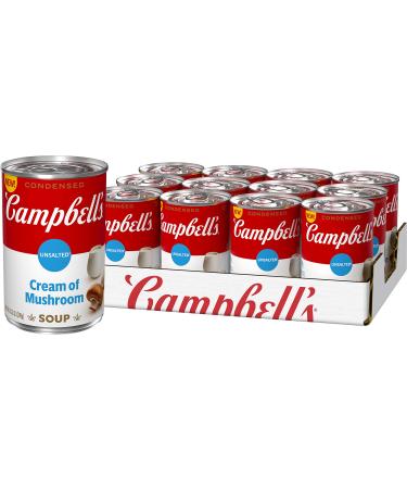 Campbell s Condensed Unsalted Cream of Mushroom Soup 10.5 Ounce Can (Pack of 12) Unsalted Cream of Mushroom 10.5 Ounce (Pack of 12)