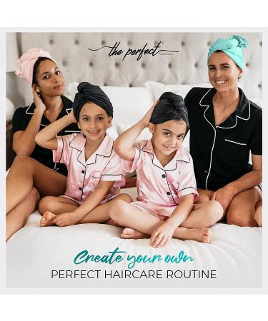 Ultra-Fine Microfiber Hair Towel Wrap & Detangling Brush - Quick Drying Anti-Frizz Turban for Curly & Wavy Hair (Aqua) - Buy Online on GoSupps.com