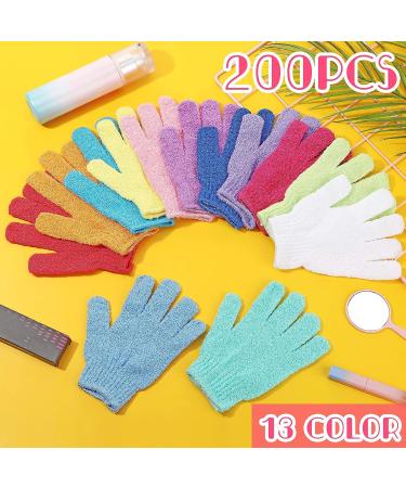 200 Pcs Double-Sided Exfoliating Gloves Bulk | Colorful Shower Gloves for Men, Women, Kids | Beauty Spa, Massage, Deep Clean Scrubber | 13 Colors - Buy Online on GoSupps.com