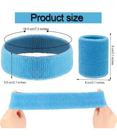 18 Pieces Colored Terry Sport Headband Bracelet Set - 80s Sweat Forehead Straps - Gym & Athletic Wear - 6 Pack Rose Red - Buy Online on GoSupps.com