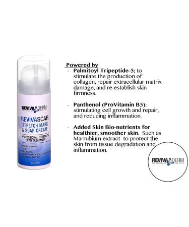 Revivaderm RevivaScar Stretch Mark & Scar Cream - Professional Strength Treatment for Stretch Marks, Acne Scars & Renewal - 1oz - Buy Online on GoSupps.com