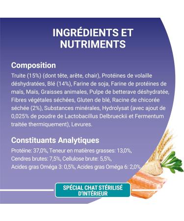 PURINA ONE Bifensis Special Indoor Sterilized Cat | Trout and Whole Grain Dry Food for Adult Cats | 3kg Bag - Buy Online on GoSupps.com