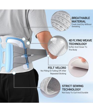 Back Brace for Lower Back Pain - Breathable Lumbar Support Belt for Men & Women - Sciatica Relief | Large Blue - Buy Online on GoSupps.com
