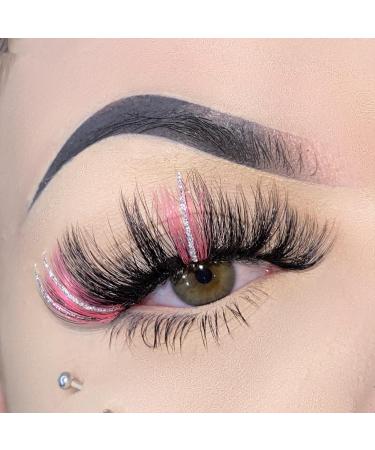 Miss Kiss Fluffy Pink & Silver Glitter Faux Mink Lashes 18mm Sparkly Highlight Fairy Eyelash Pair - Buy Online on GoSupps.com