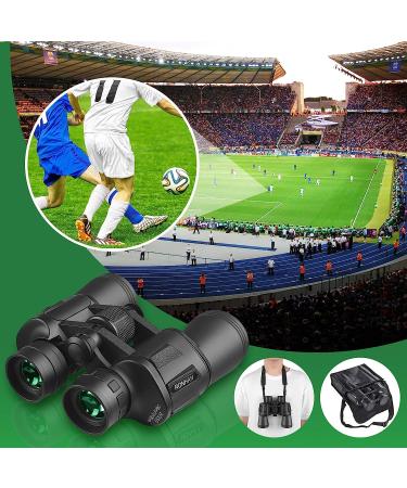 20x50 High Power Binoculars for Adults - Military Compact HD Professional Waterproof Telescope for Bird Watching, Hunting, Stargazing - with Carrying Case, Strap - Black - Buy Online on GoSupps.com