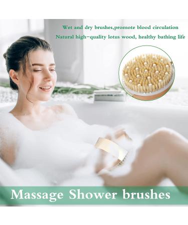 2 Pack Natural Soft and Hard Boar Bristle Body Brushes for Exfoliating and Cleansing - Round Massage Bath Brushes for Whole Body, Promotes Blood Circulation - Buy Online on GoSupps.com