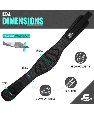 Sawan Weight Lifting Belt for Men & Women - Ultimate Fitness & Bodybuilding Support | Strength Training Powerlifting Gym | Adjustable Black Design - Buy Online on GoSupps.com