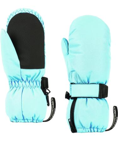 Highcamp Kids Waterproof Winter Snow Ski Mitten Gloves with Zipper - Aqua, M (6-8 Y) - Buy Online on GoSupps.com