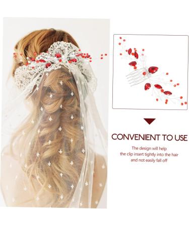 FRCOLOR Hair Comb Girl Headpiece Wedding Hair Accessories Hairpin Rhinestone Clips for Hair Bridal Hair Pin Hair Accessories for Women Decorative Hair Clips Bridal Headpiece Metal - Buy Online on GoSupps.com