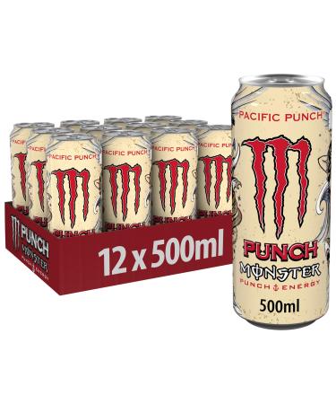 Monster Energy Pacific Punch - Caffeine Energy Drink with a refreshing punch taste made of raspberry guave and cherry - in practical disposable doses (12 x 500 ml)