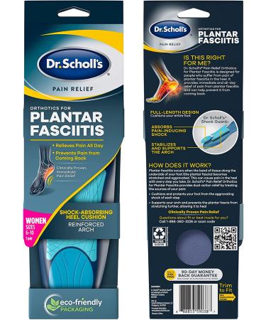 Dr. Scholls Plantar Fasciitis Pain Relief Orthotics for Women - Size 6-10 | Clinically Proven Relief & Prevention | Trim-to-Fit Design | 1 Pair - Buy Online on GoSupps.com