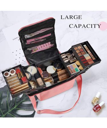 Shop Pink Big Makeup Bag - Portable Cosmetic Case for Women | Ideal Beauty Storage Solution - Buy Online on GoSupps.com