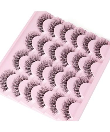 Goddvenus False Eyelashes D Curl Russian Strip Lashes Pack 3D Natural Cat Eye Lashes Wispy Fake Eyelashes Premium False Lashes Thin Cotton Band Fake Lashes 12 Pairs D curl wispy - Buy Online on GoSupps.com
