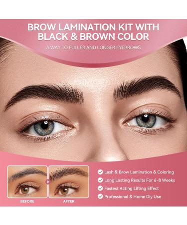 Brow Lamination Kit - 2 in 1 DIY Eyebrow Perming Kit for Thicker Fuller Brows | Professional Quality Lasts 6 Weeks | Black & Brown Colors - International Shipping - Buy Online on GoSupps.com