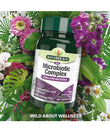 Natures Aid Microbiotic Complex | L.Acidophilus, Bifidus, FOS | Vegan | 60 Capsules - Buy Online on GoSupps.com