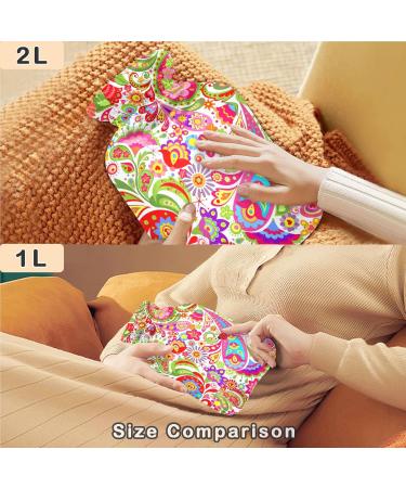 NAANLE Colorful Hot Water Bottle with Cover | Ethnic Paisley Pattern | 1L for Pain Relief & Cold Therapy - Buy Online on GoSupps.com