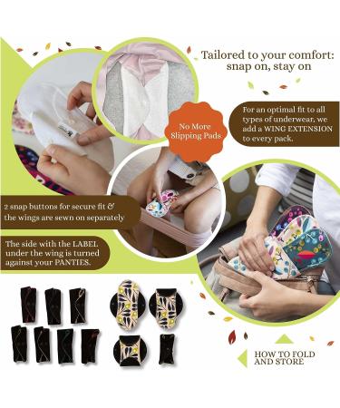 Organic Cotton Cloth Pads Menstrual Light Flow 6-Pack (S+M) | Reusable Menstrual Pads Made in EU | Washable & Natural | Small & Medium Period Pads for Women & Teens - 6 Count - Buy Online on GoSupps.com