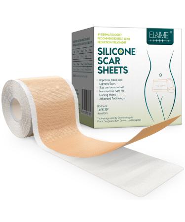 Silicone Scar Sheets (1.6 X 120 Roll-3M) for Scar Treatment  Easy Usage Post Surgery C-Section Silicone Scar Patches Tummy Tuck Healing Keloid Acne Scar Tape for Painless Removal