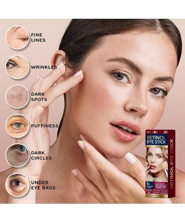 Retinol Eye Stick - Cooling & Brightening Cream for Dark Circles, Puffiness & Bags - with Peptides & 5% Hyaluronic Acid - SPF 30+ - 0.1oz - Buy Online on GoSupps.com