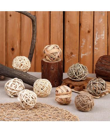 RABBITP 9 Pcs Chew Toys for Bunny, Hamster & Guinea Pig - Natural Grass Willow Balls for Treats and Teeth | Pet Supplies - Buy Online on GoSupps.com