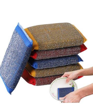 Wire Dishwashing Scrubber | Non-Scratch Washing Scrub Pads - Household Cleaning Tools Reusable Dishwashing Scrub Sponge for Kitchen Sink Faucets Colorful2