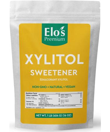 Elo s Premium Xylitol (1lb) | Packaged In Canada| 100% All-Natural Food Grade Sugar Alternative| Non-GMO Kosher and Halal Friendly Gluten Free and Keto | Excellent All-Natural Sweetener & Sugar Substitute