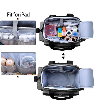 Trunab Home Health Nurse Bag - Organizer with Handle & Shoulder Strap for Nursing Students, Nurses, Doctors - Grey - Buy Online on GoSupps.com