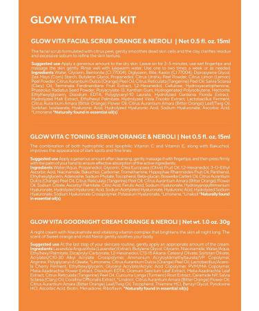 AROMATICA Glow Vita Trial Kit - Travel Size Vitamin C Serum Facial Scrub & Retinol Goodnight Cream - Perfect Gift Set for Radiant Glass Skin - Buy Online on GoSupps.com