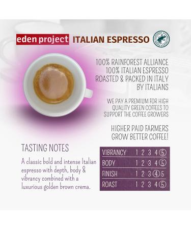 THE EDEN PROJECT 100 ITALIAN ESPRESSO Home Compostable Coffee Pods - Compatible with Nespresso Original system coffee machines - EXTRA VALUE 100 POD PACK Italian Espresso 100 count (Pack of 1) - Buy Online on GoSupps.com