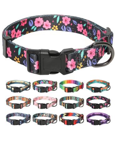 Heele dog collar dog collar for puppies Small medium-sized large dogs patterned dog collars adjustable comfort robust dog collar flowers s s (length 25-38cm width 1.5cm) flowers - Buy Online on GoSupps.com