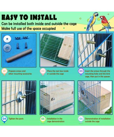 Parakeet Nest Box for Breeding | Budgie, Cockatiel, Lovebird & Parrot Mating House | Perfect for Large & Medium-Sized Birds - S Size (7.87 x 4.72 x 4.72 inch) - Buy Online on GoSupps.com