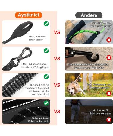 Buy Aystkniet 30m Bungee Dog Leash - Shock-Absorbing Reflective Lockable Hook - Perfect for Medium & Large Dogs - Buy Online on GoSupps.com
